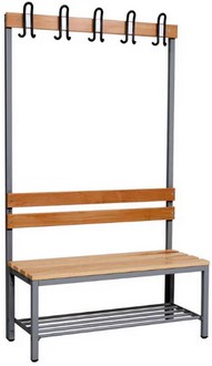 Garderobenbank einseitig mit Schuhrost, Gestell in anthrazitgrau