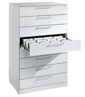 Schubladenschrank für Mikrofilm, CD, DVD, BluRay RDX, Rollenboxen, Tandberg